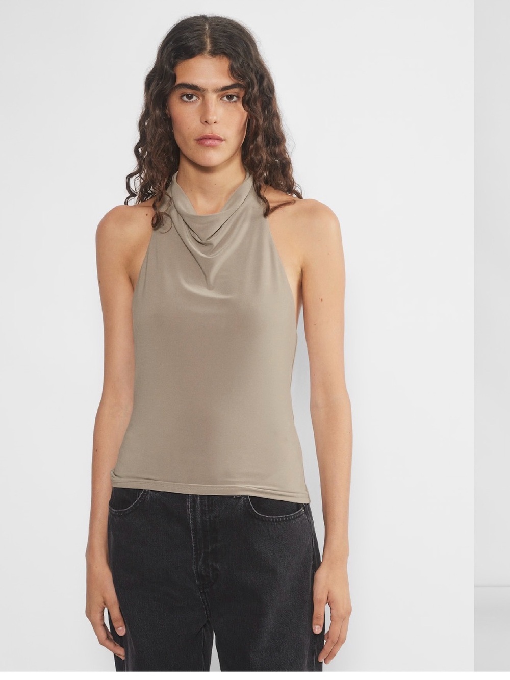 Wilfred Taupe Draped Halter Camisole